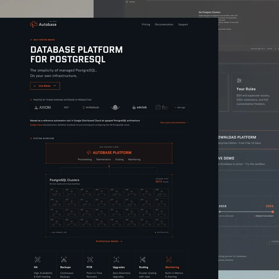 Autobase — technology platform website design