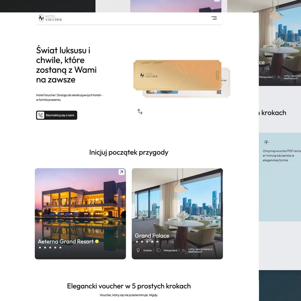 Hotel Voucher — branding and website design for a hotel voucher MVP